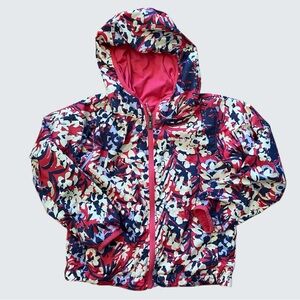 EUC Lightweight Columbia Reversible Jacket - Hood Pockets Pink Floral Full Zip